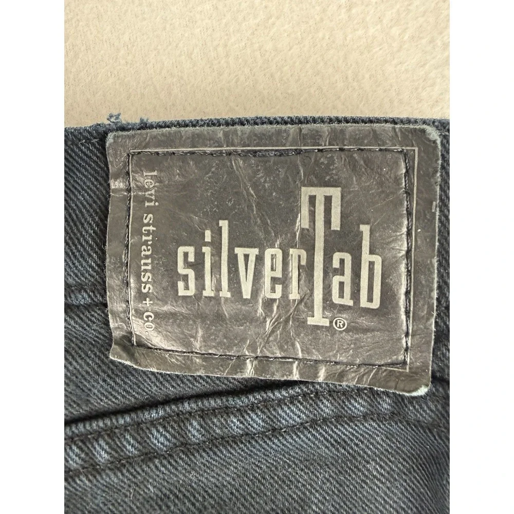 VTG Levi's Straight Slim Silvertab Dark Blue Jeans 38x36 1998 Skateboard Hip Hop